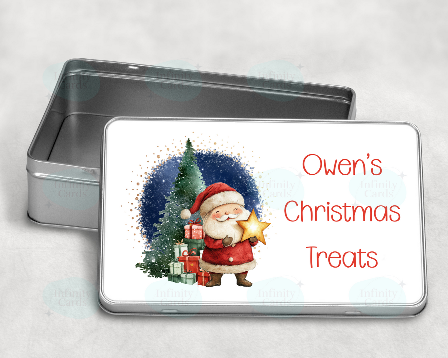 Personalised Santa Christmas Treat Tin