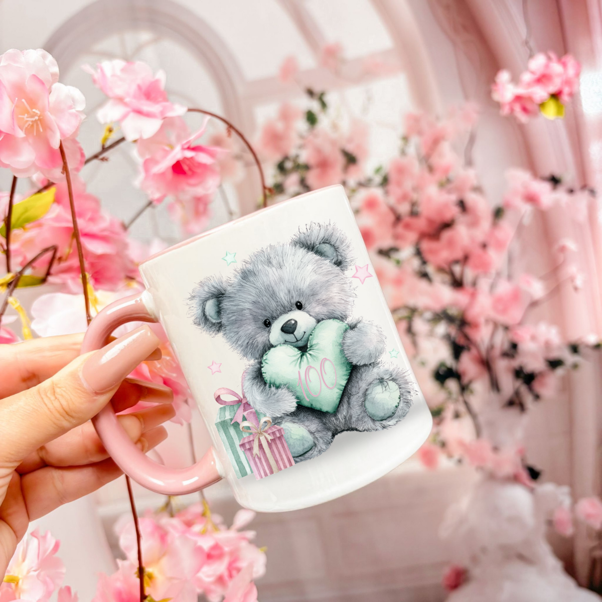 100th Birthday Grey Bear Mug
