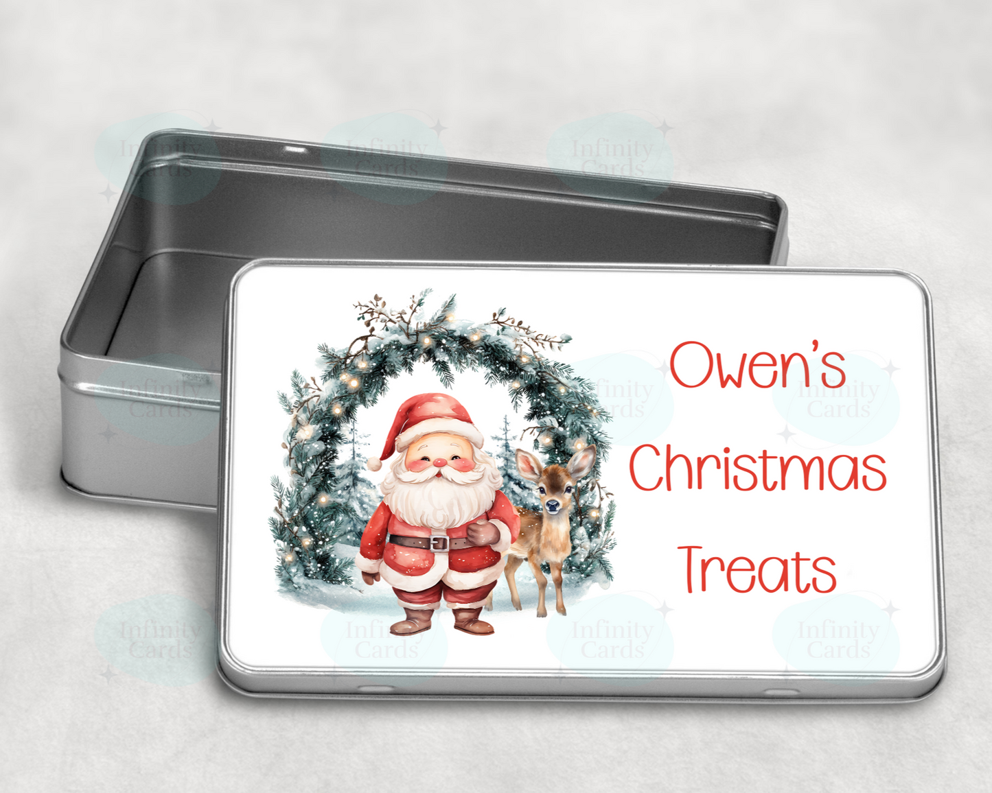 Personalised Santa Christmas Treat Tin