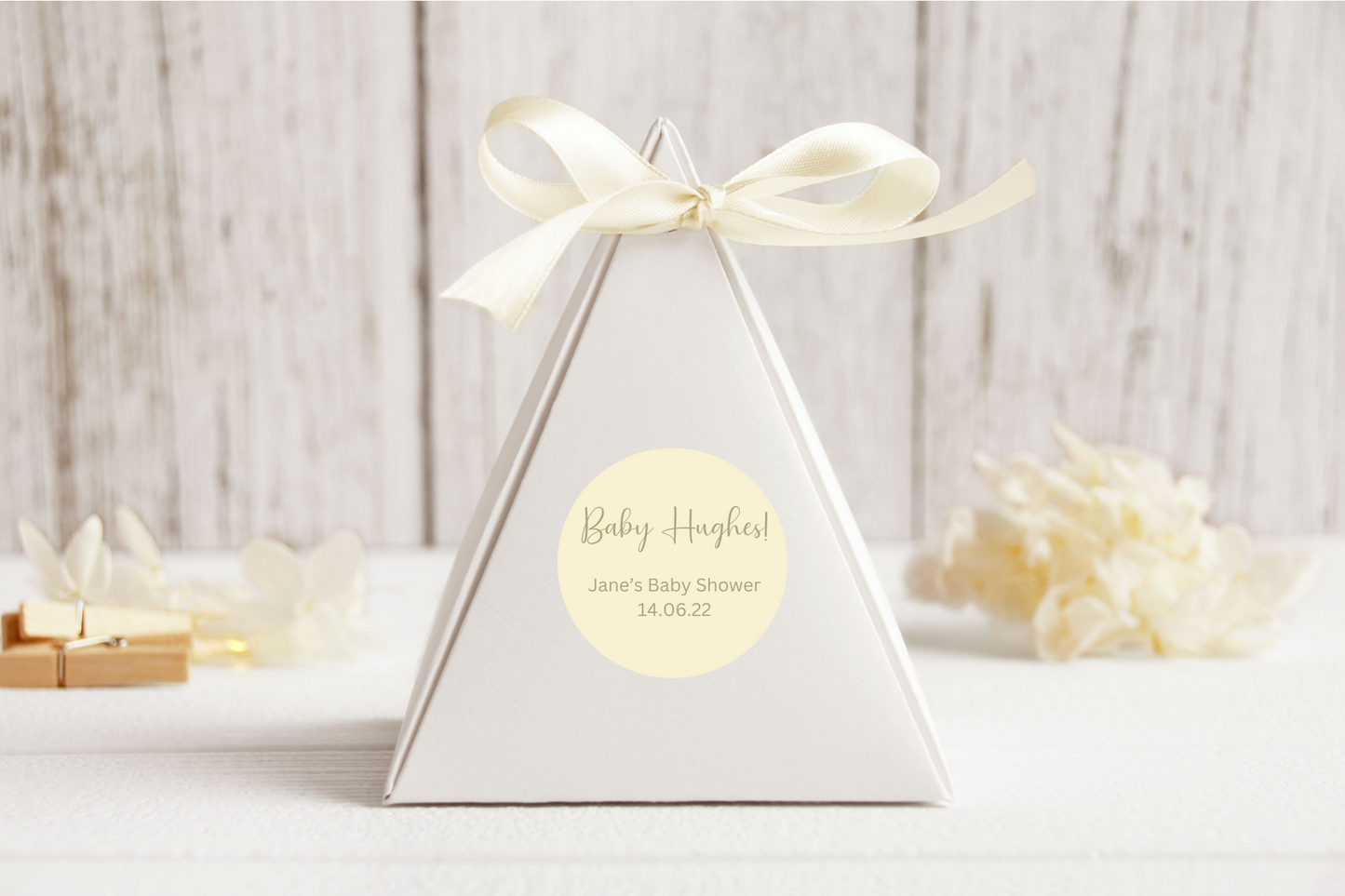 24 X Personalised Baby Shower Favour Stickers