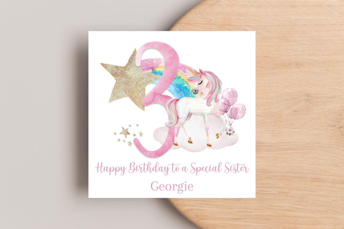 Personalised Magical Unicorn Birthday Card