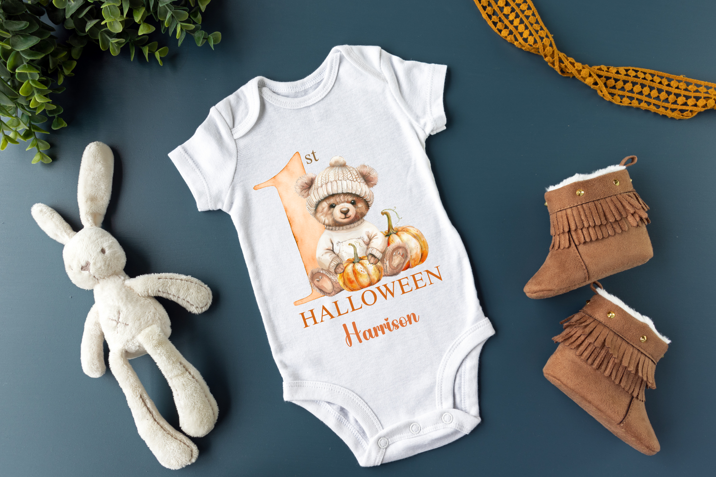 Personalised 1st Halloween Bear Vest
