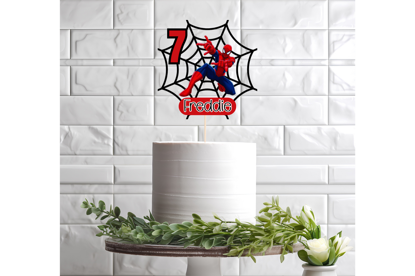 Personalised Spiderman Cake Topper