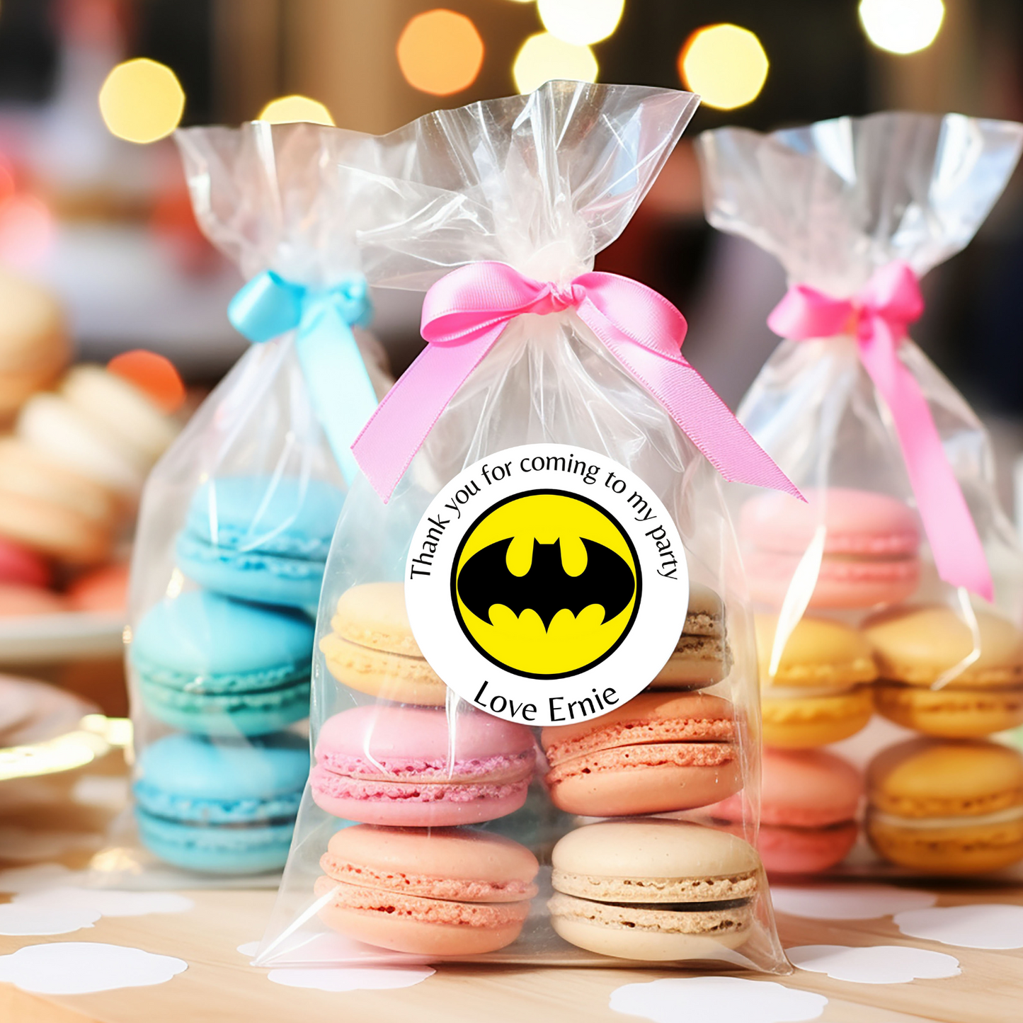 24 X Batman Thank You For Coming To My Party Stickers: Personalise Your Party Favours!