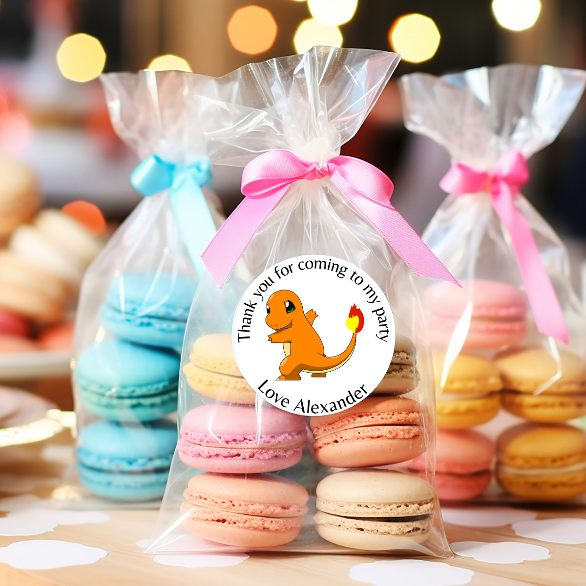 24 X Pikachu Pokemon Thank You For Coming To My Party Stickers: Personalise Your Party Favours!