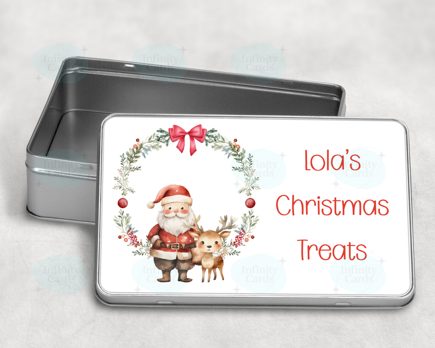 Personalised Santa Christmas Treat Tin
