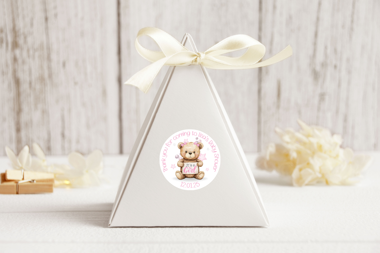 24 X Personalised Its a Girl Baby Shower Favour Stickers