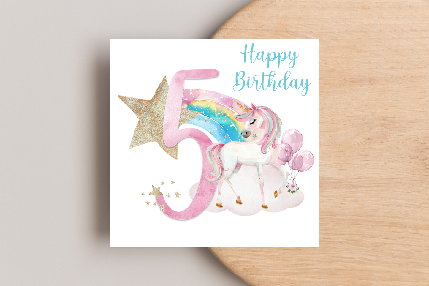 Magical Unicorn Number Birthday Card
