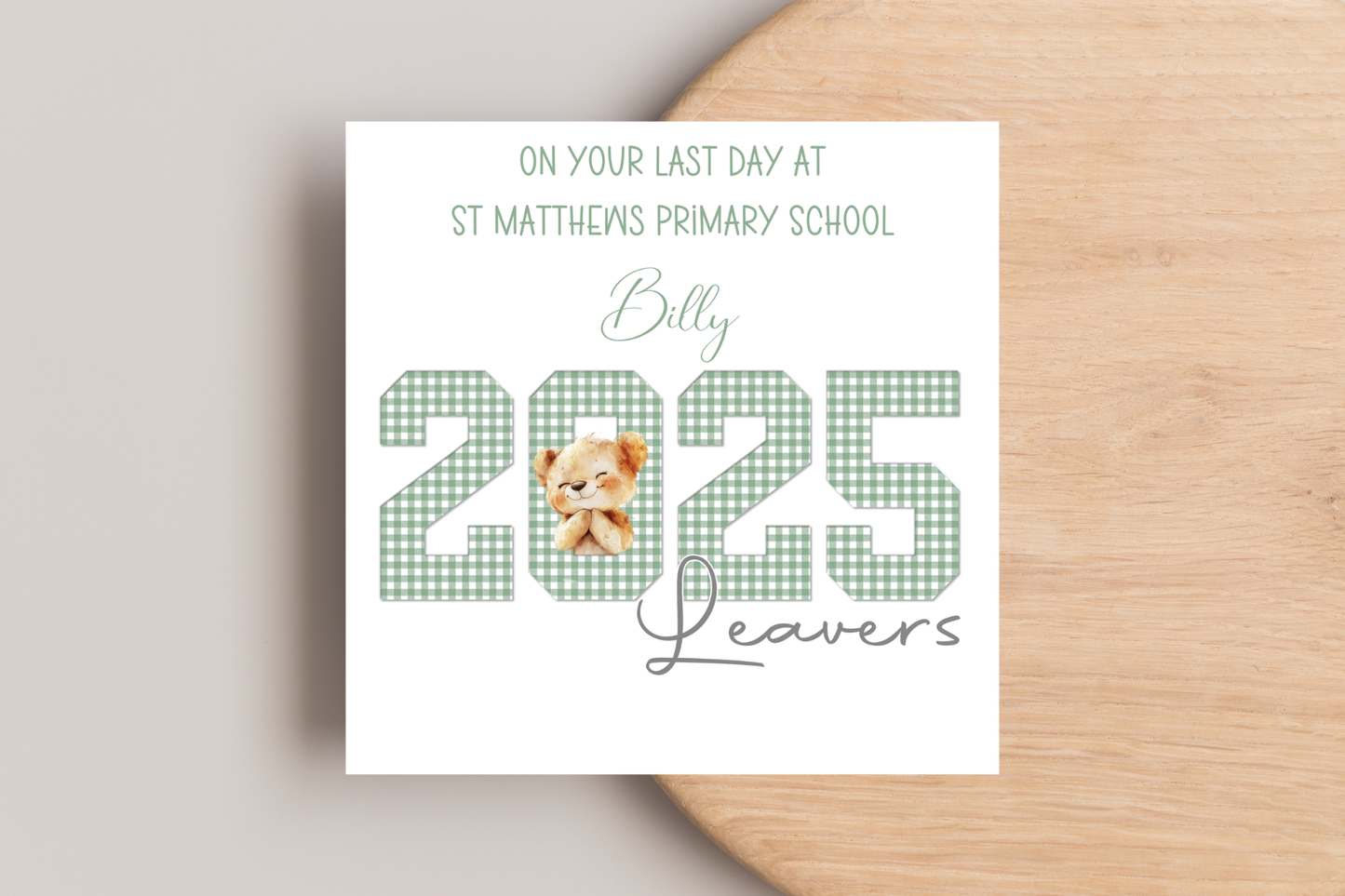 Personalised 2025 Bear School Leavers Card