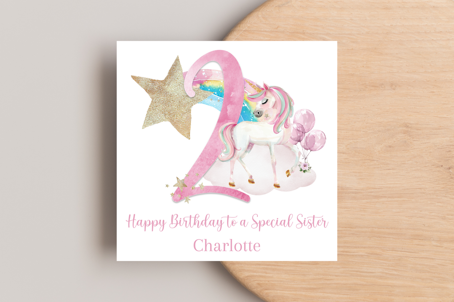 Personalised Magical Unicorn Birthday Card