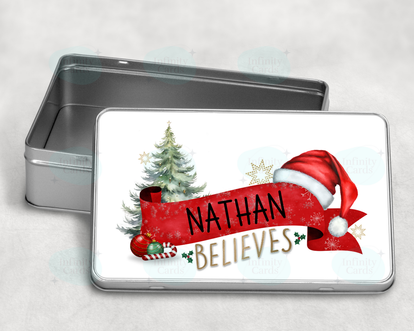 Personalised Believes Christmas Treat Tin