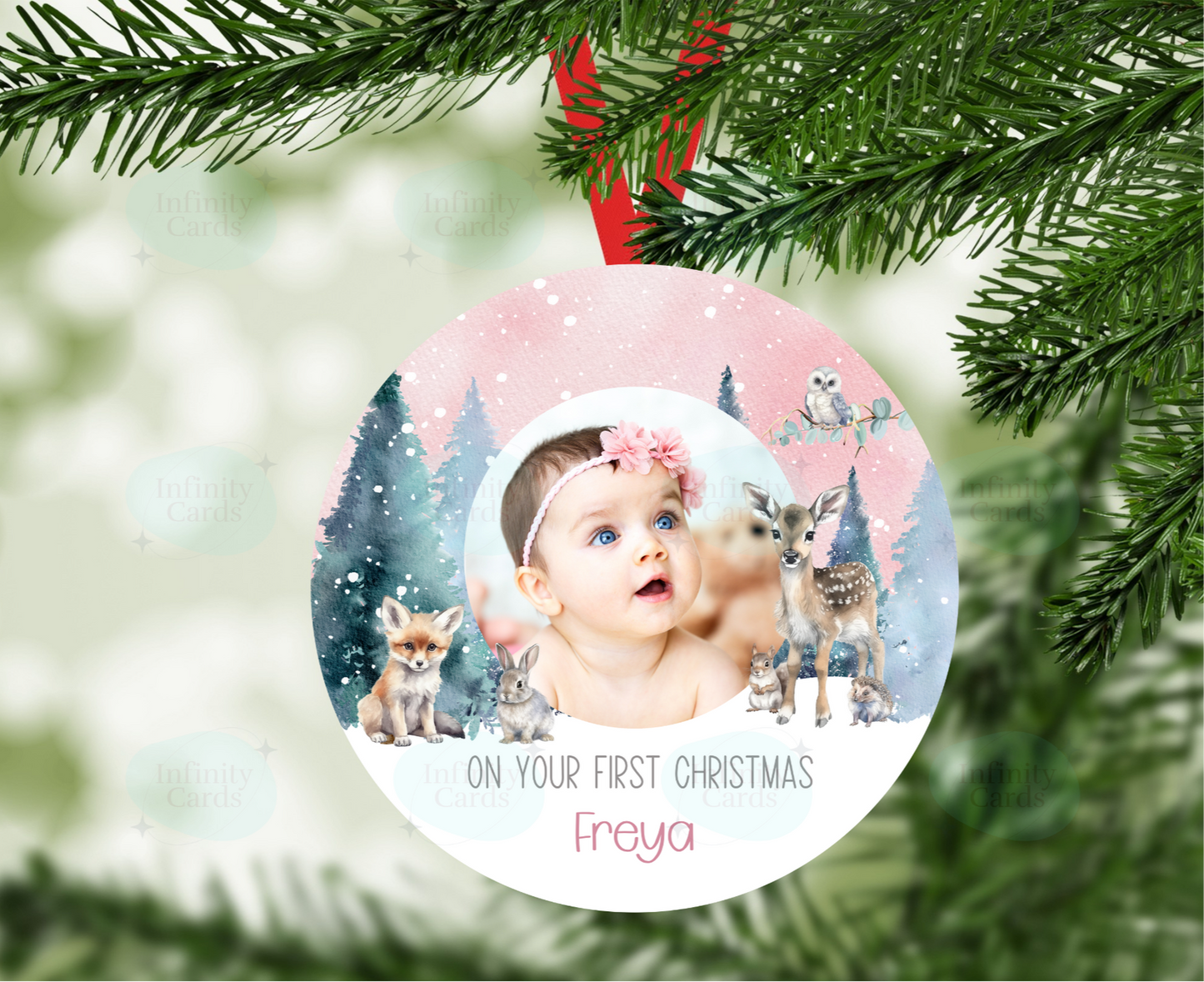 Personalised First Christmas Photo Christmas Tree Decoration