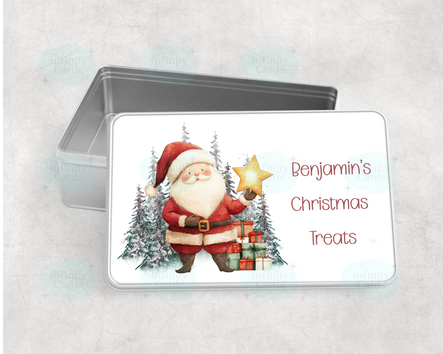 Personalised Santa Christmas Treat Tin