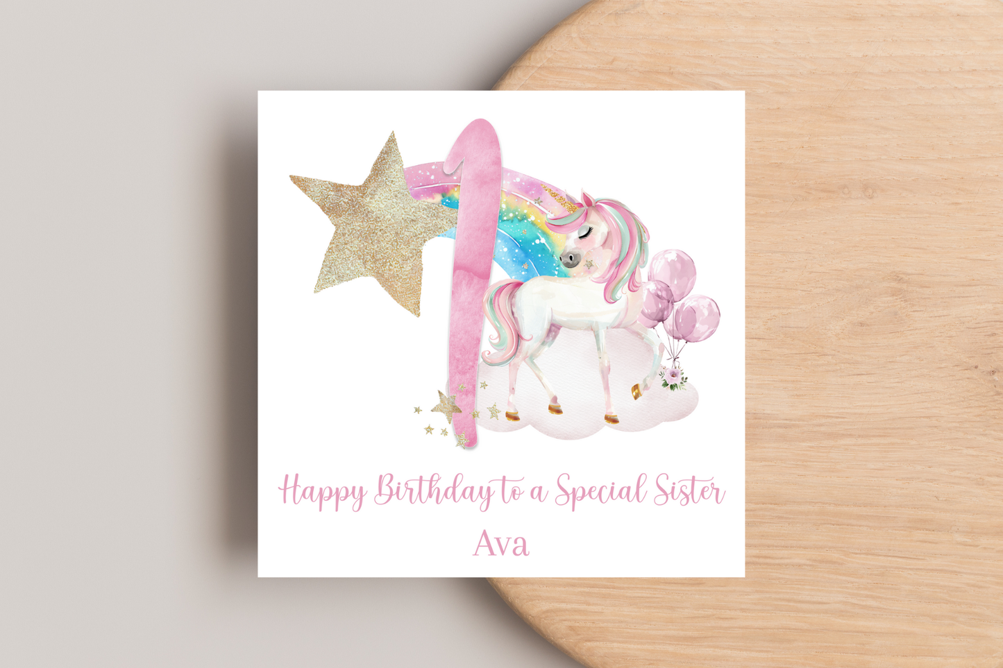 Personalised Magical Unicorn Birthday Card