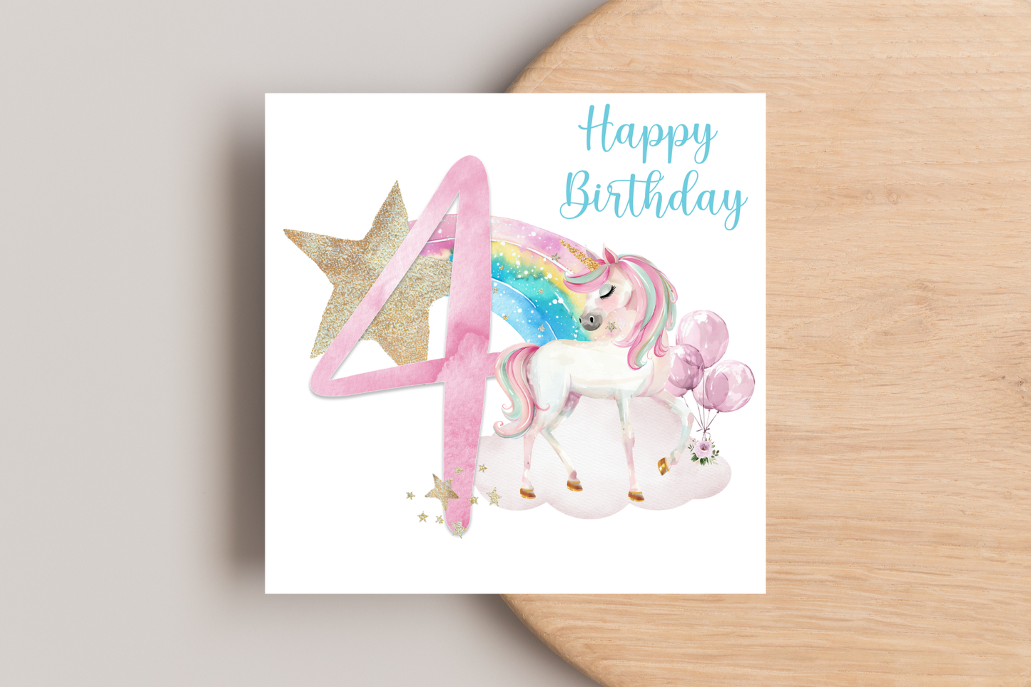 Magical Unicorn Number Birthday Card