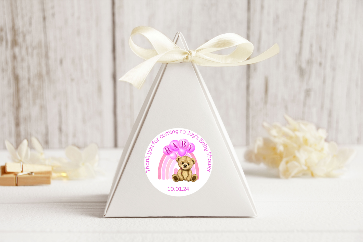 24 X Baby Shower Bear Stickers