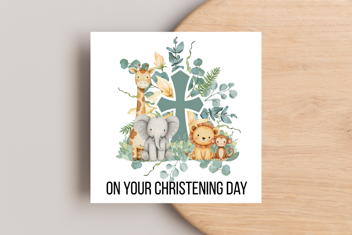 Safari Christening Card