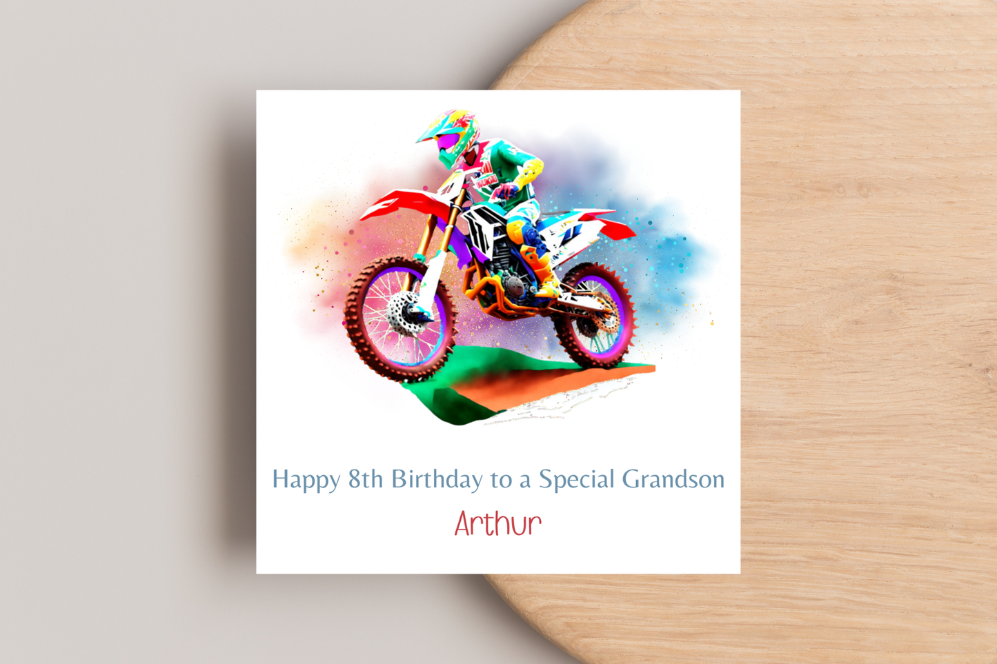 Personalised Motocross Birthday Card