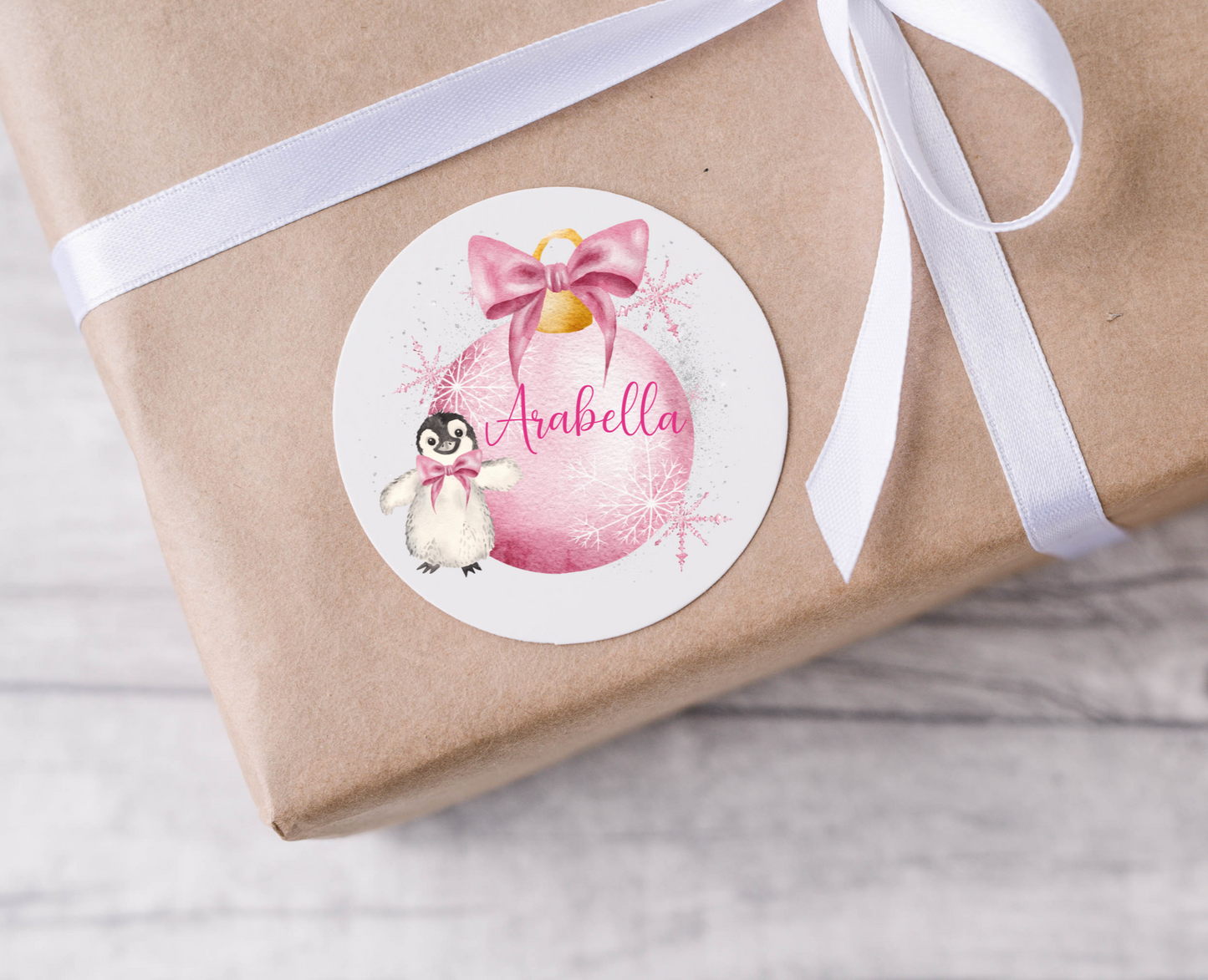 Personalised Christmas Bauble Christmas Present Labels