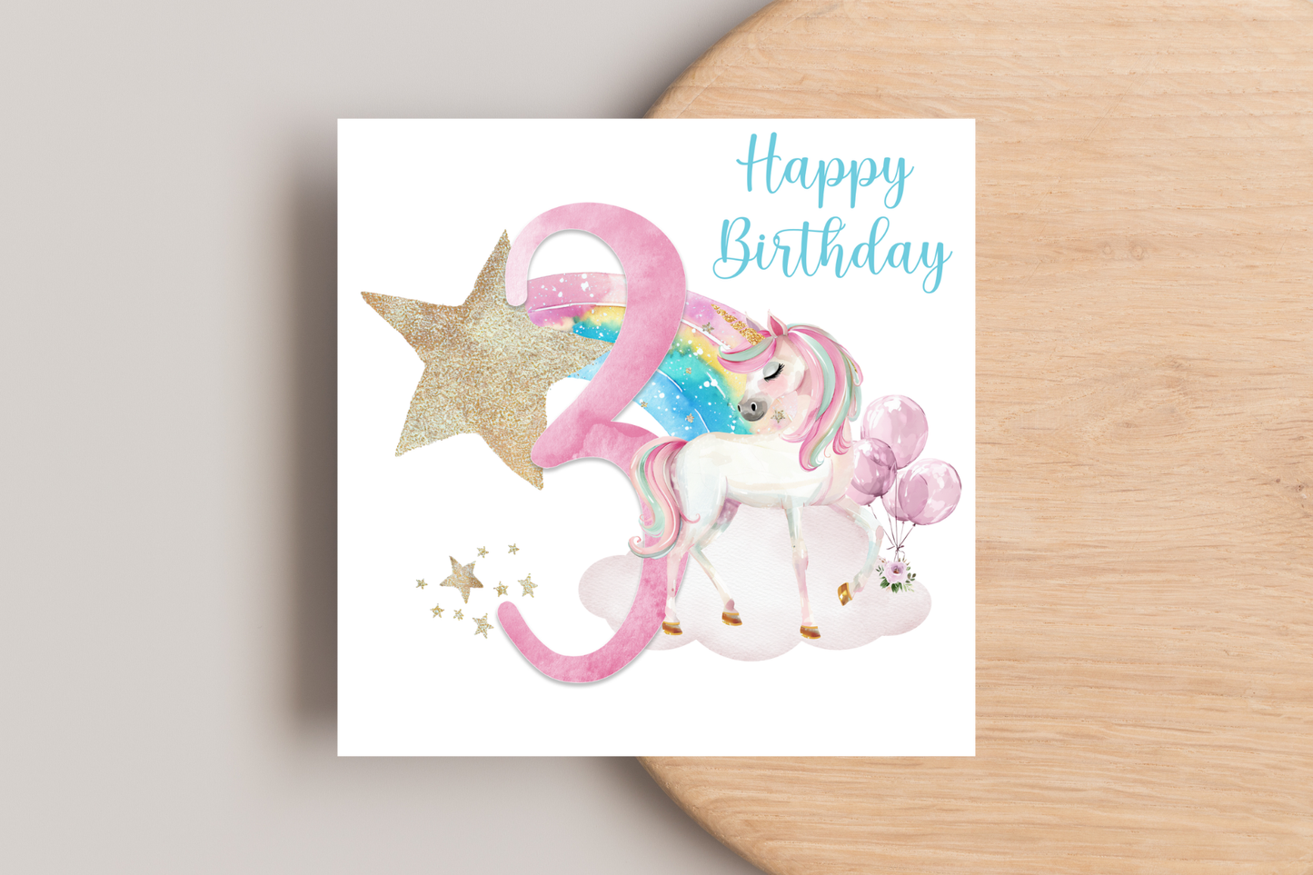 Magical Unicorn Number Birthday Card