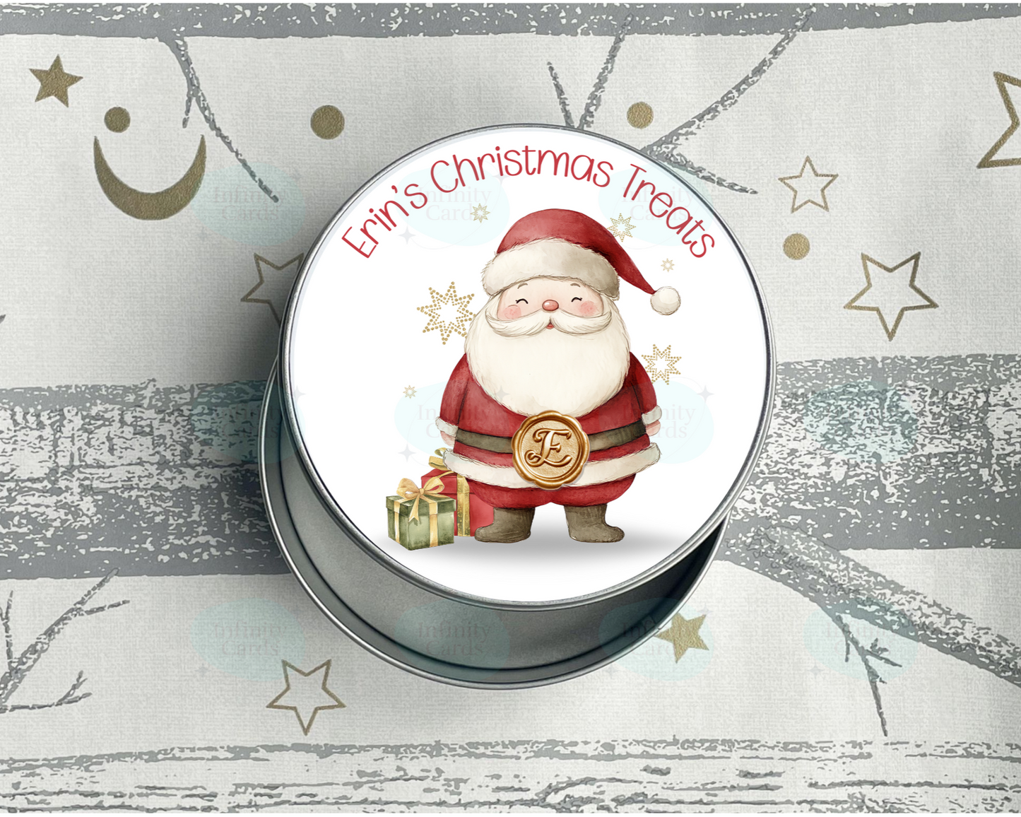 Personalised Santa Christmas Treats Tin