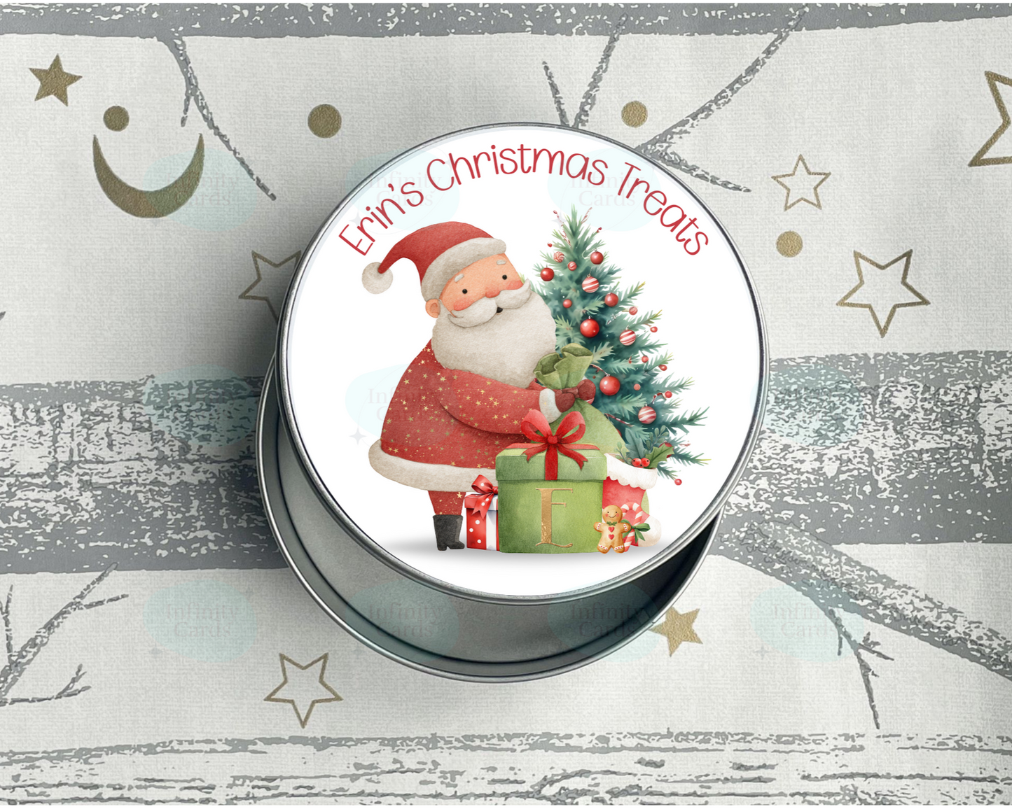 Personalised Santa Christmas Treats Tin