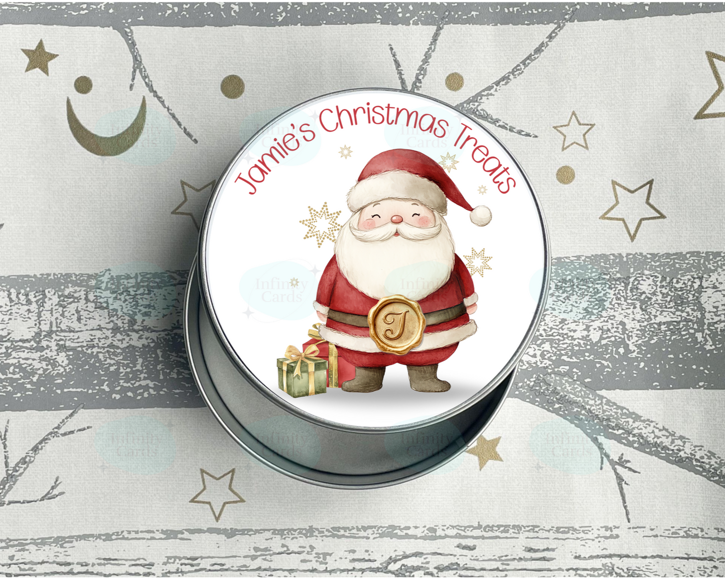 Personalised Santa Christmas Treats Tin