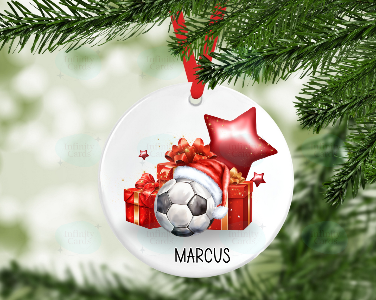 Personalised Football Themed Tree Decoration