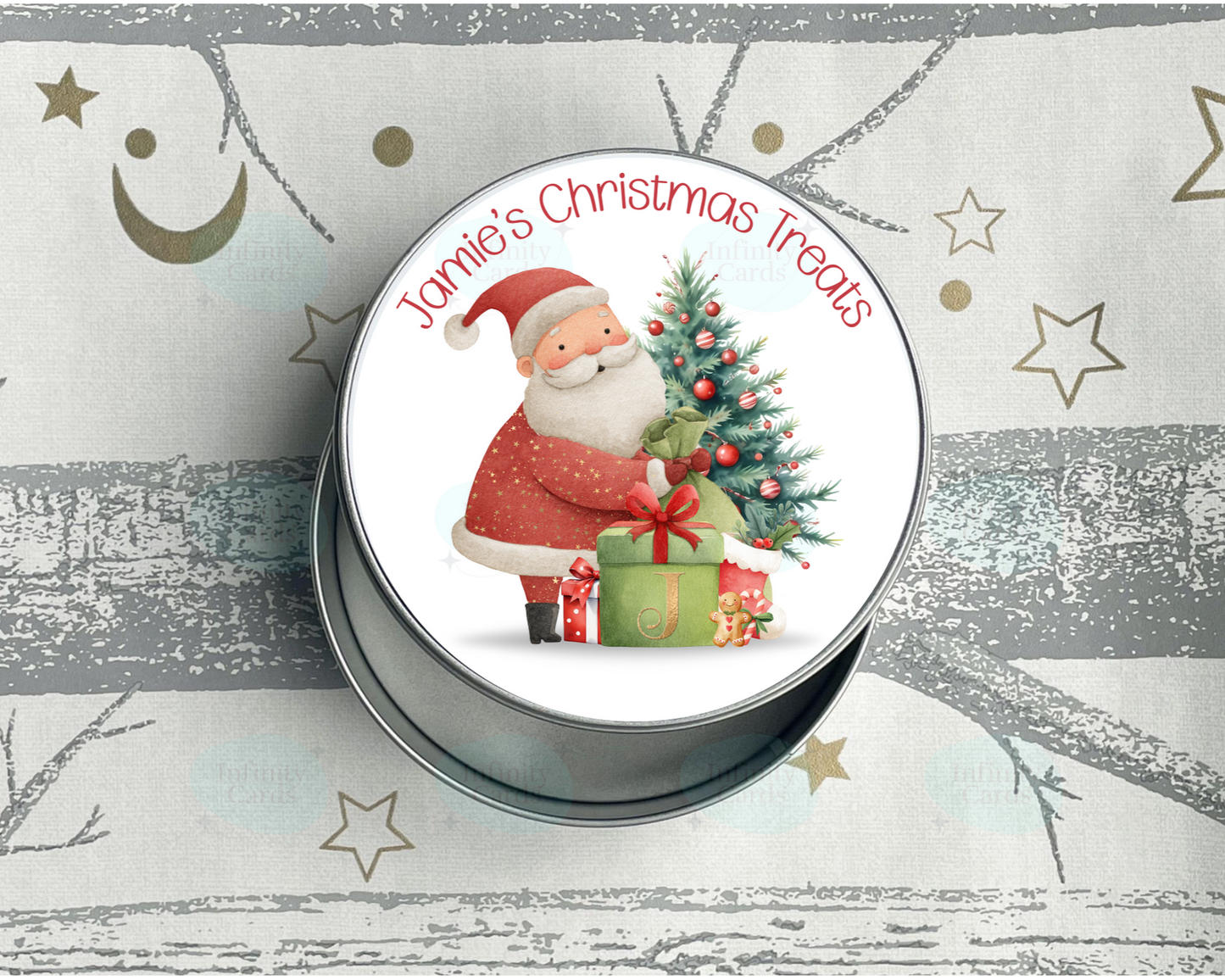 Personalised Santa Christmas Treats Tin