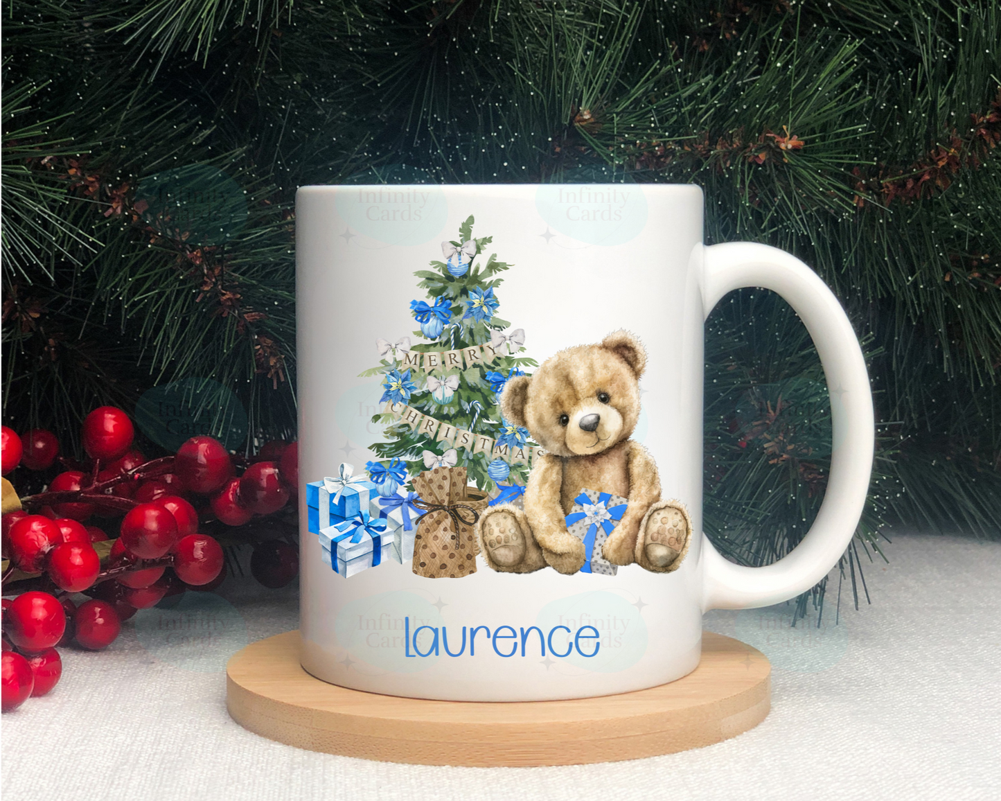 Personalised Teddy Bear Christmas Mug