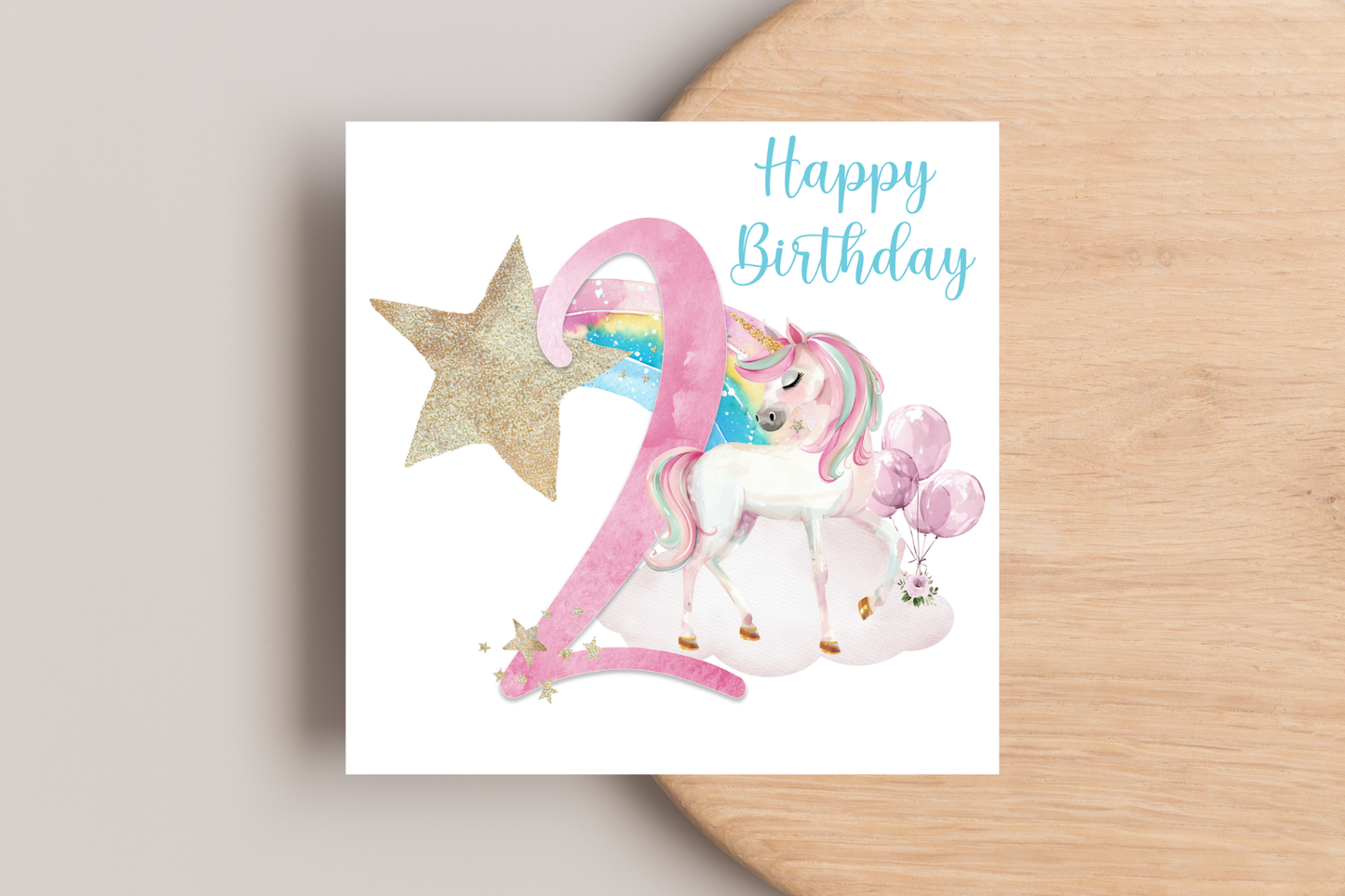 Magical Unicorn Number Birthday Card