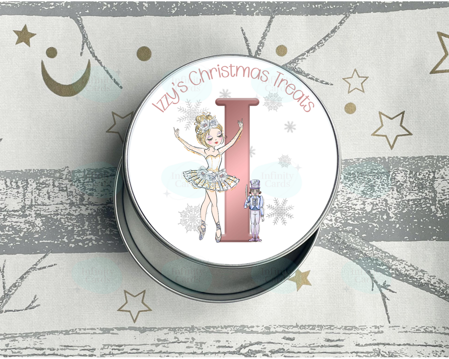 Personalised Christmas Ballerina Treat Tin