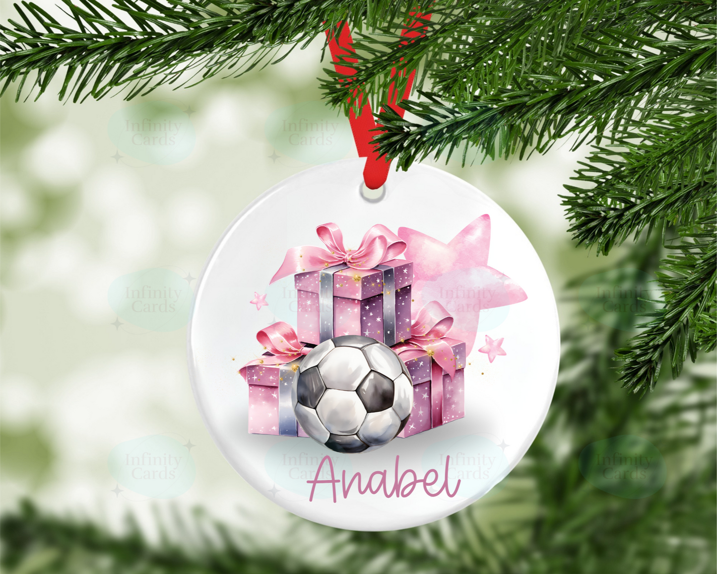 Personalised Football Themed Tree Decoration