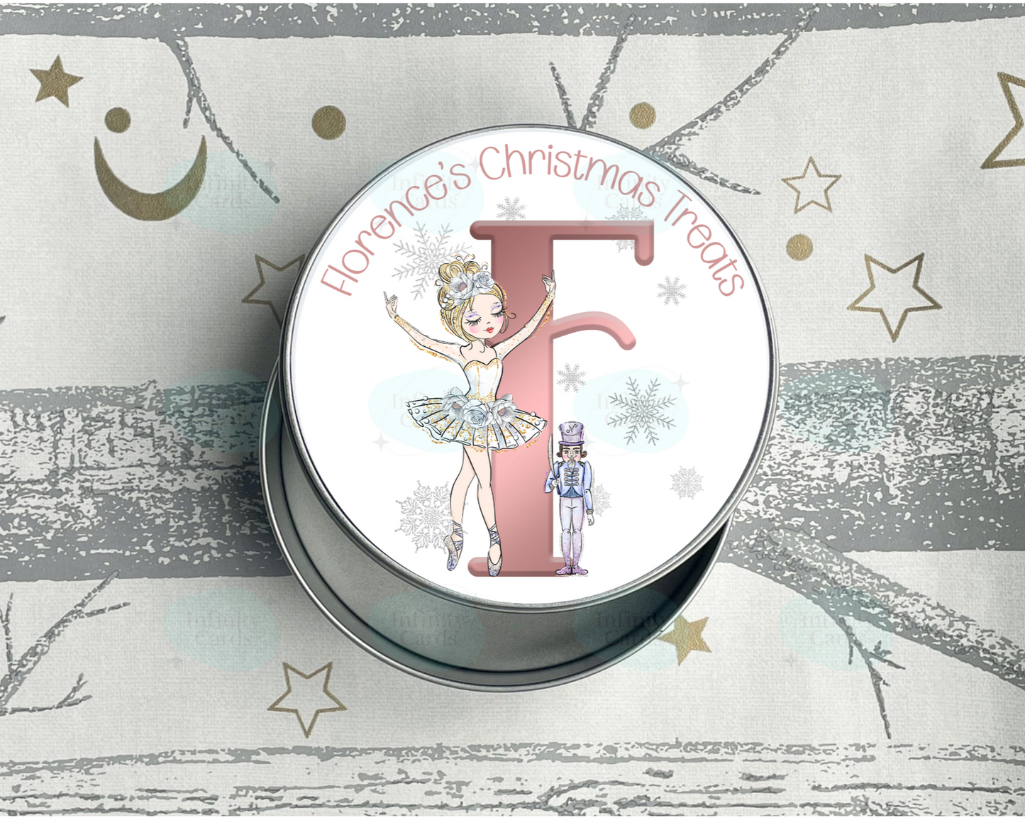 Personalised Christmas Ballerina Treat Tin