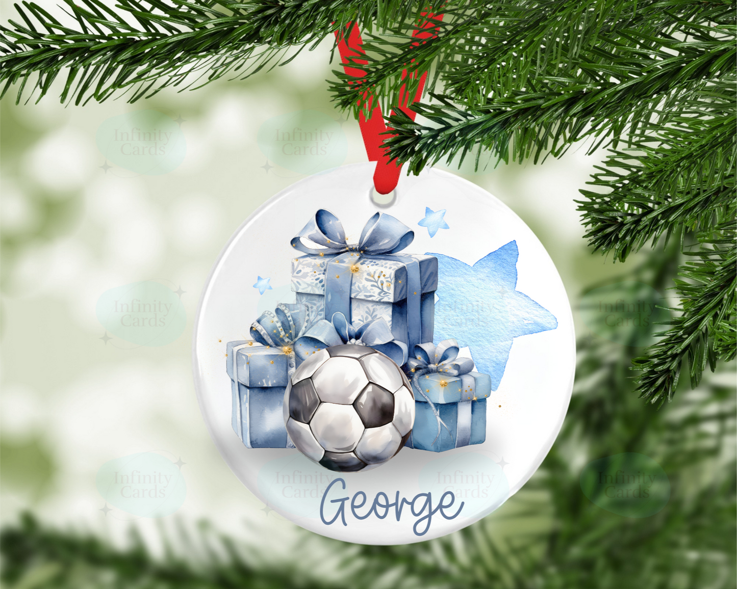 Personalised Football Themed Tree Decoration