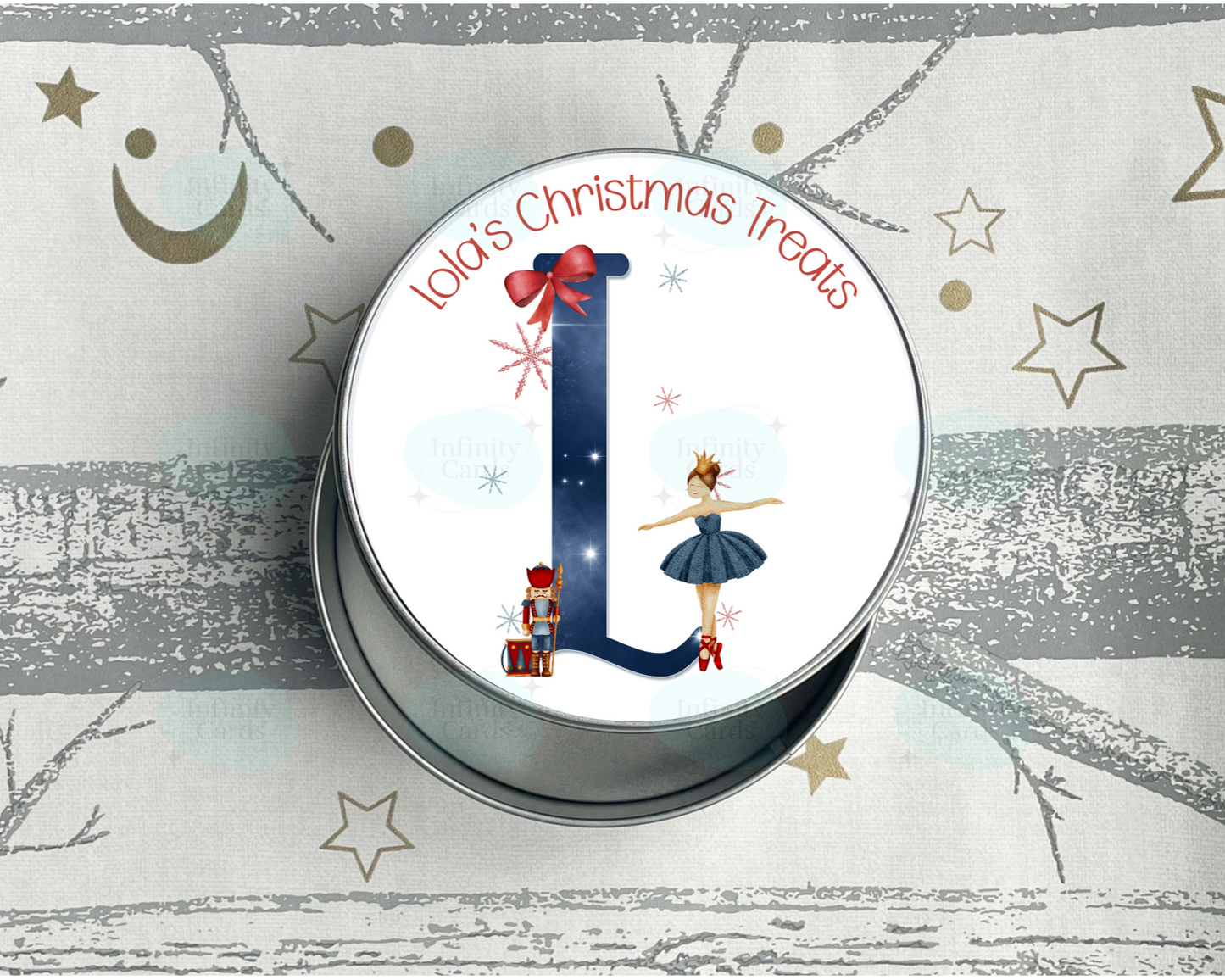 Personalised Christmas Ballerina Treat Tin