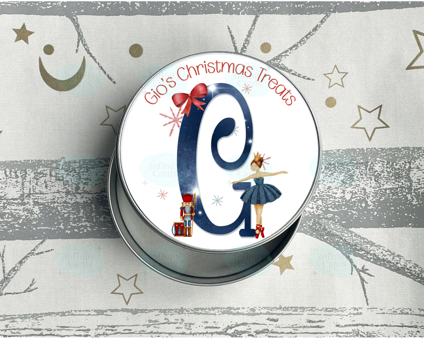Personalised Christmas Ballerina Treat Tin
