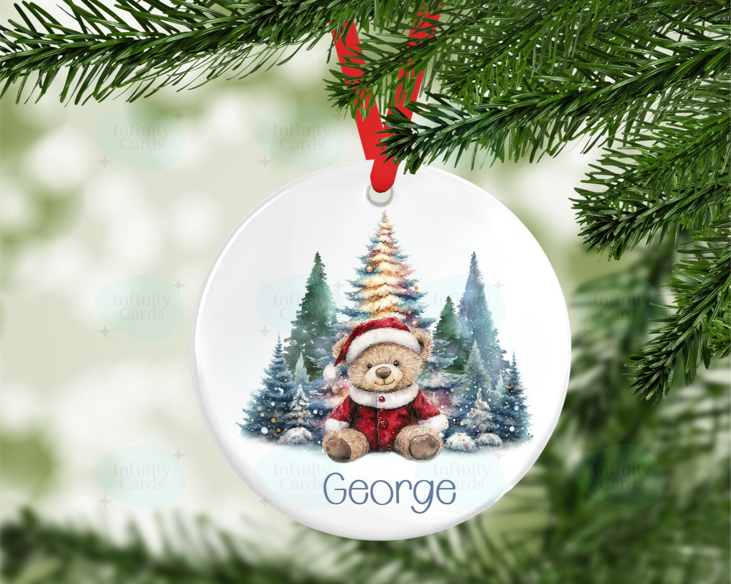 Personalised Bear Christmas Tree Decoration