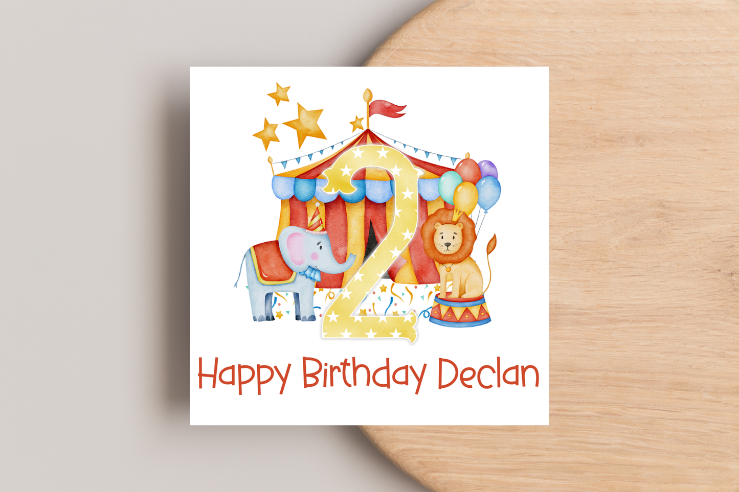 Personalised Circus Themed Birthday Card