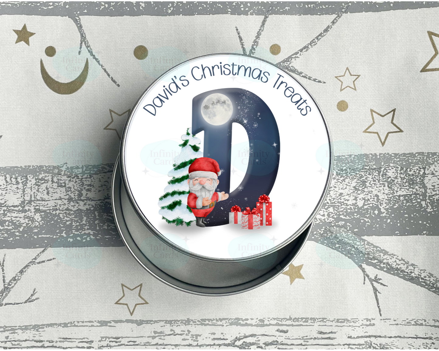 Personalised Santa Christmas Treats Tin