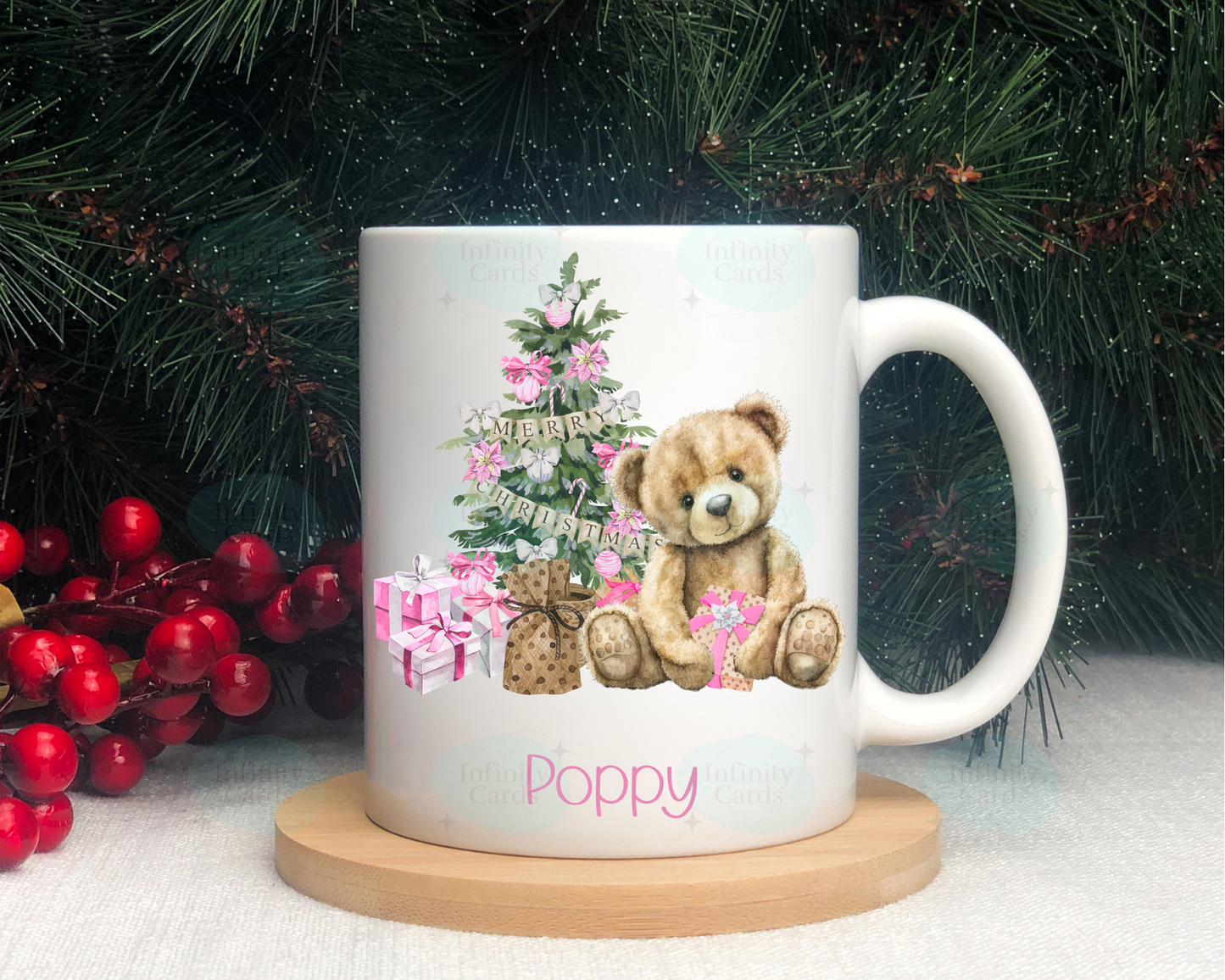 Personalised Teddy Bear Christmas Mug