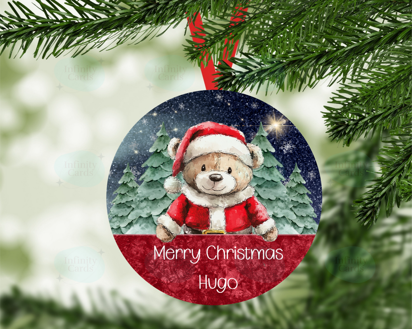 Personalised Bear Christmas Tree Decoration