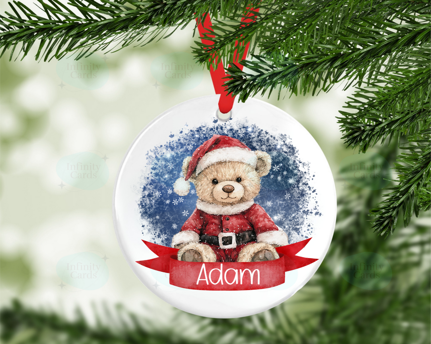 Personalised Bear Christmas Tree Decoration