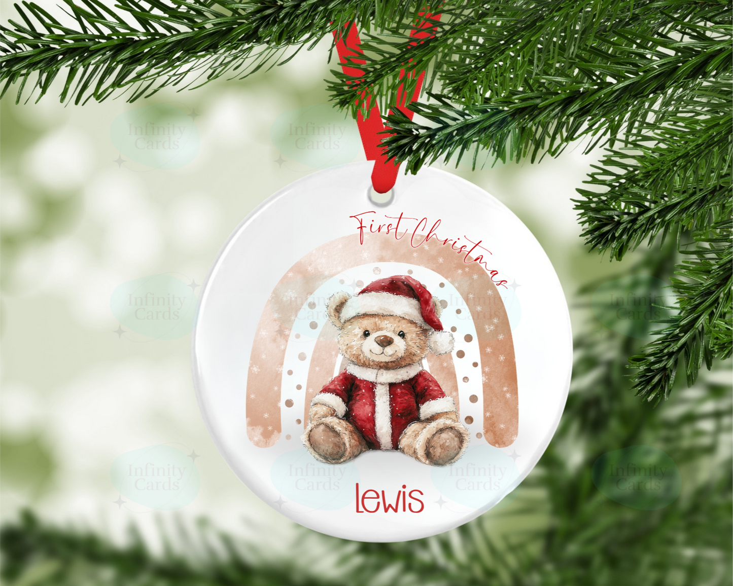 Personalised Bear First Christmas Tree Decoration