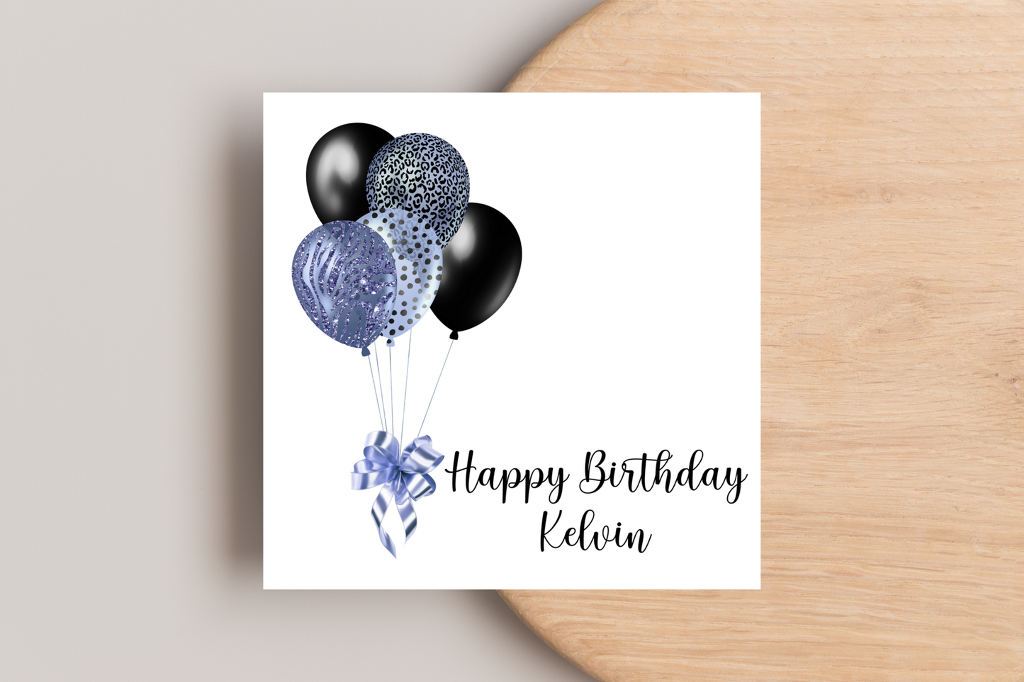 Personalised Blue Balloons Birthday Card