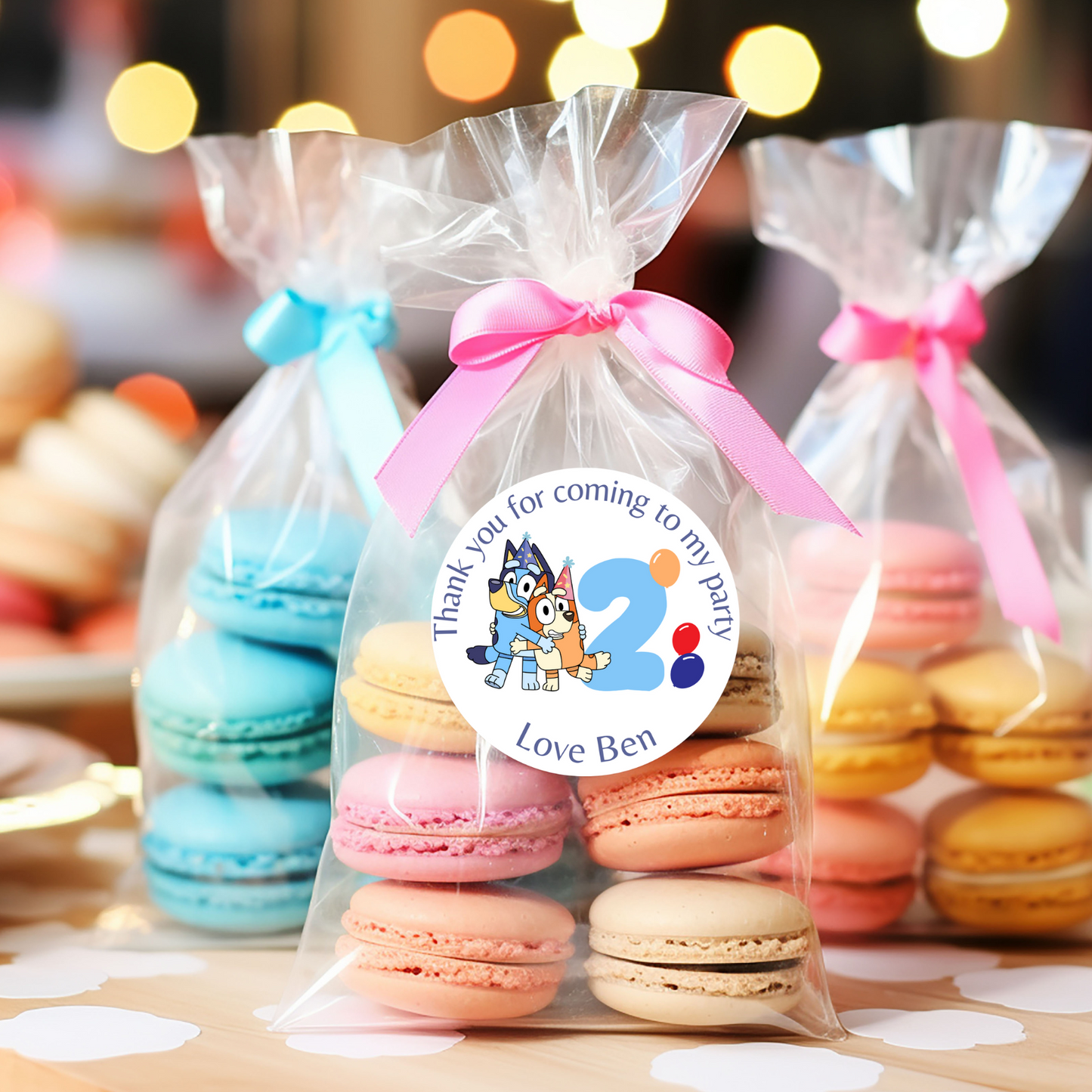 24 X Bluey Number Thank You For Coming To My Party Stickers: Personalise Your Party Favours!