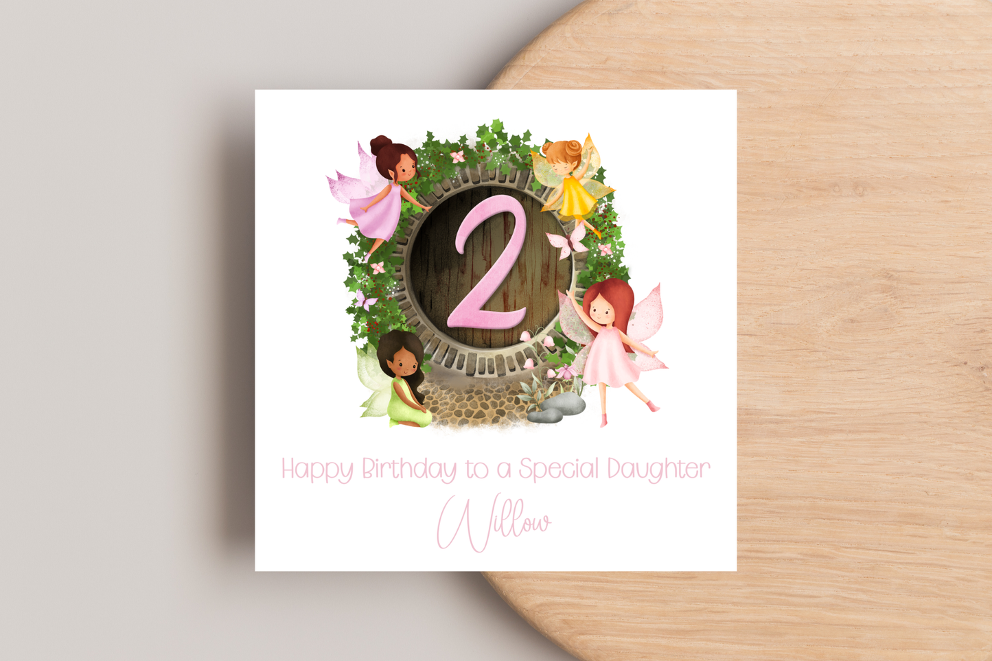 Personalised Woodland Fairy Birthday Card