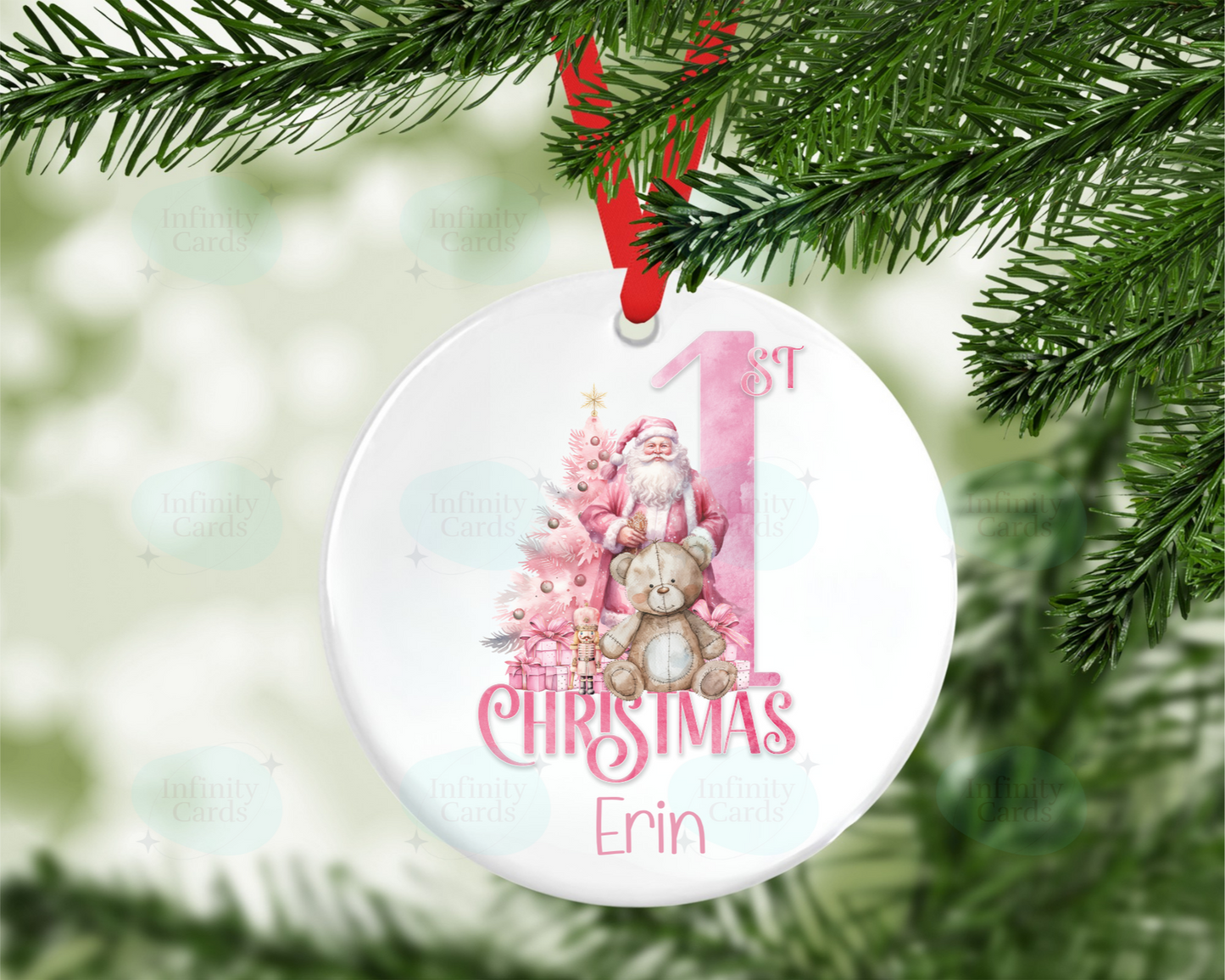 Personalised Bear First Christmas Tree Decoration