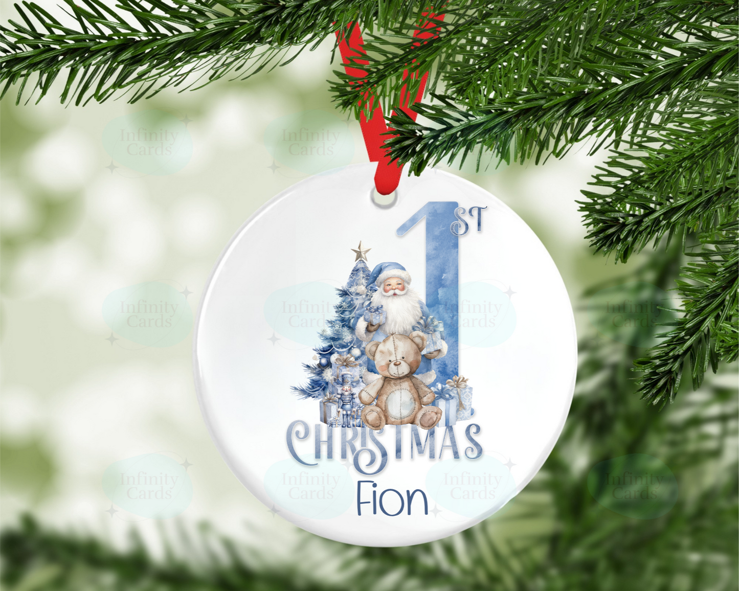 Personalised Bear First Christmas Tree Decoration