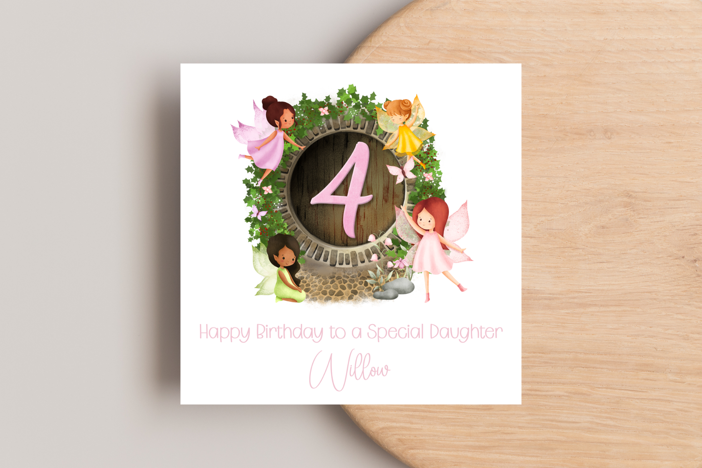 Personalised Woodland Fairy Birthday Card